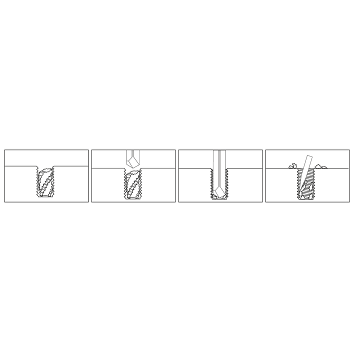 Gewindebohrer-Ausbohrer VHM 2,5-10,2mm TIN (für M3-M12), 7-teilig - 2